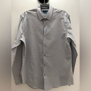Zara Light Gray Dress button-Down Shirt. Size XL Slim Fit